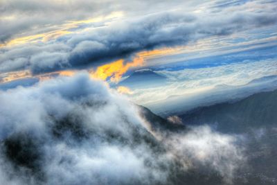 Cloudy sky at sunset