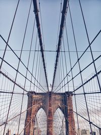 Low angle view of metal structure against sky