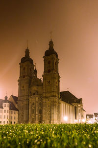 View of buildings at night
