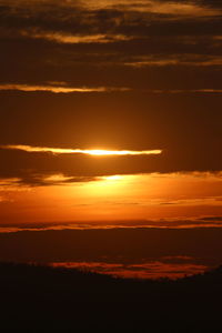 Scenic view of sea against orange sky