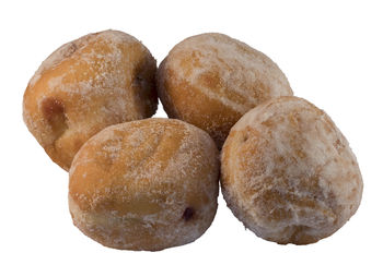 Close-up of bread against white background