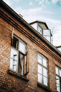 Low angle view of old building against sky