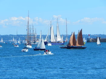 Boats in sea