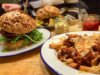 Close-up of food served in plate