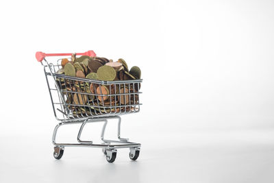 Metallic structure against white background