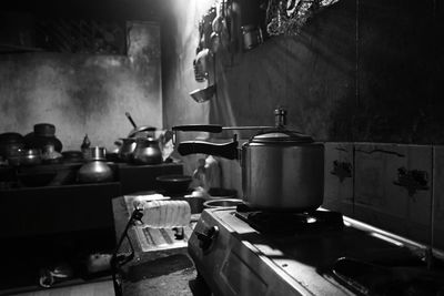 View of kitchen counter at home