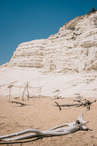 Scenic view of desert against clear sky