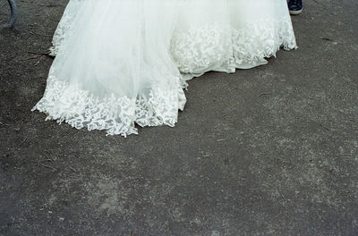 Close-up of snow covered field