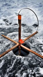 Scenic view of frozen lake during winter