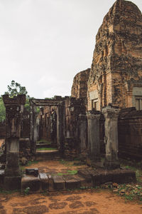 Old temple building against sky