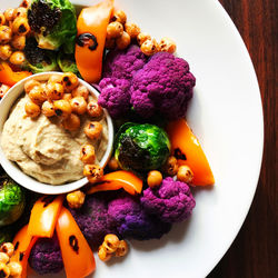 High angle view of food on table