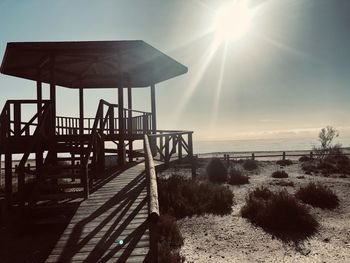 Scenic view of sea against sky on sunny day