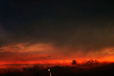 Low angle view of orange sky