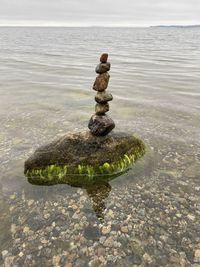 Stack of stones on beach