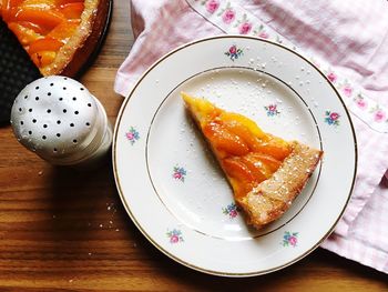 Close-up of served food on table