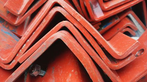 Close-up of red metal