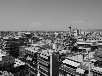 High angle view of cityscape against sky