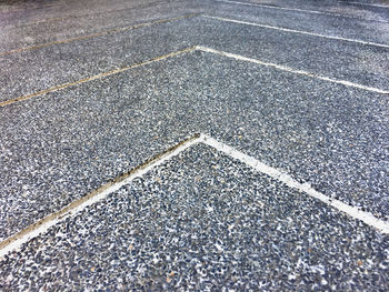 High angle view of zebra crossing on road