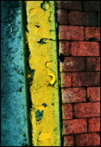 Close-up of old brick wall