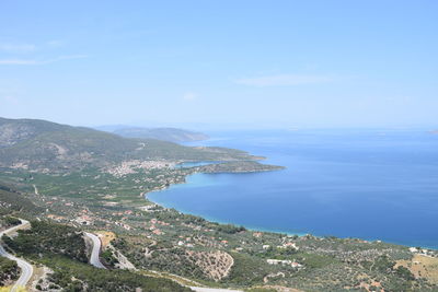 High angle view of sea against sky