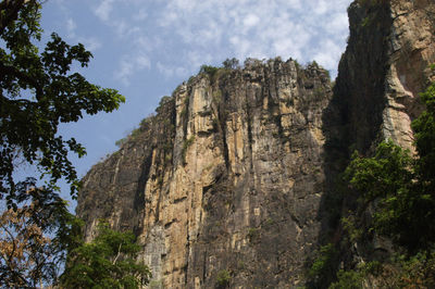 Low angle view of mountain against sky