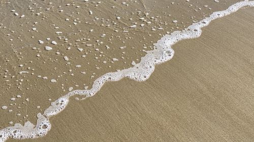 High angle view of bubbles on beach