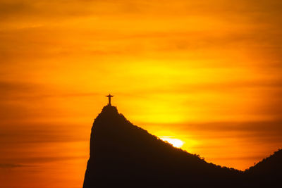 Silhouette of temple during sunset