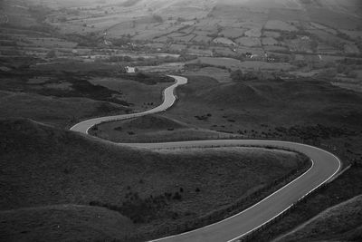 Aerial view of mountain road