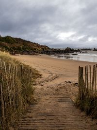 Scenic view of beach against sky