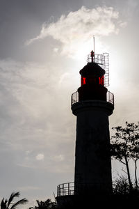 Low angle view of lighthouse against sky