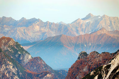 Aerial view of mountain range