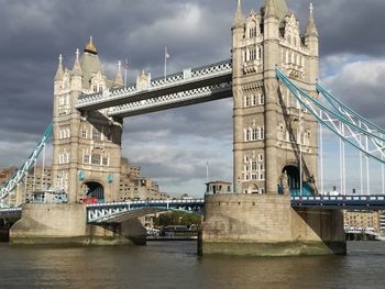 Low angle view of suspension bridge