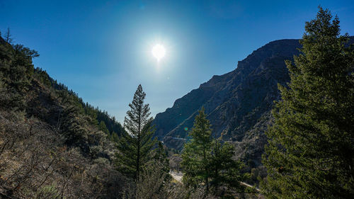 Low angle view of mountains against sky