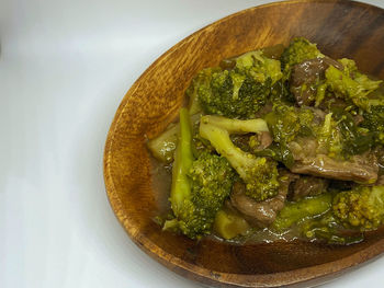 High angle view of food in bowl