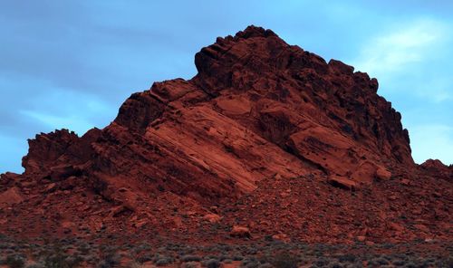 Low angle view of mountain against sky