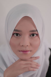 Close-up portrait of a beautiful young woman