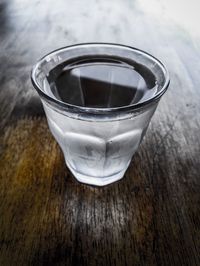 High angle view of drink on table