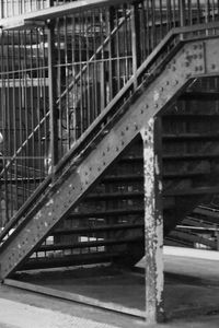 Close-up of staircase in building