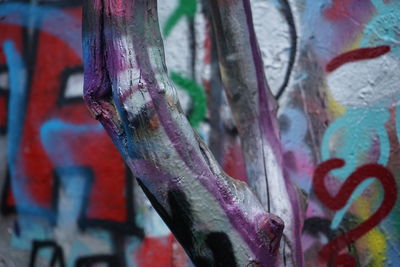 Full frame shot of painted graffiti on tree
