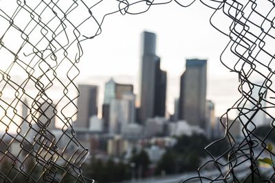 Close-up of modern cityscape