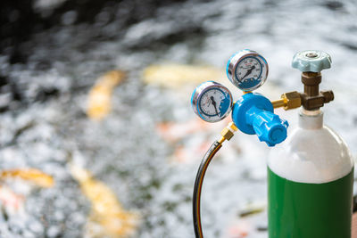 Close-up of water drops on bottle