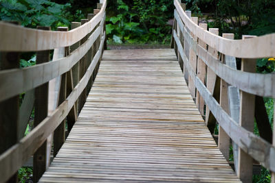 Boardwalk on footbridge