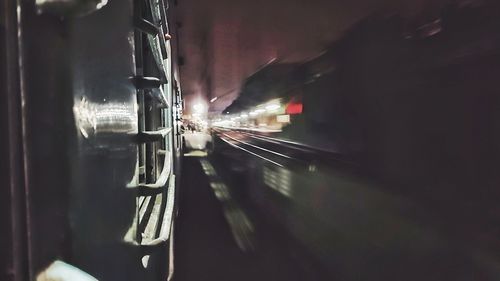 Blurred motion of train