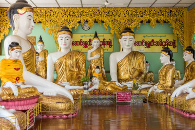 Statue against temple outside building