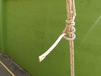 Close-up of rope tied up