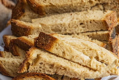 Close up breads on market stall