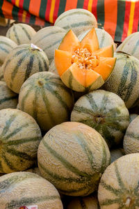 Melons for sale in a french street market