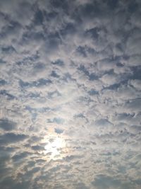 Low angle view of clouds in sky during sunset