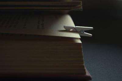 Close-up of paper on table