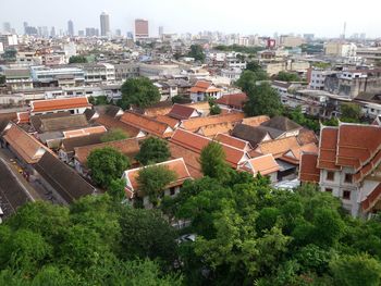 High angle view of city